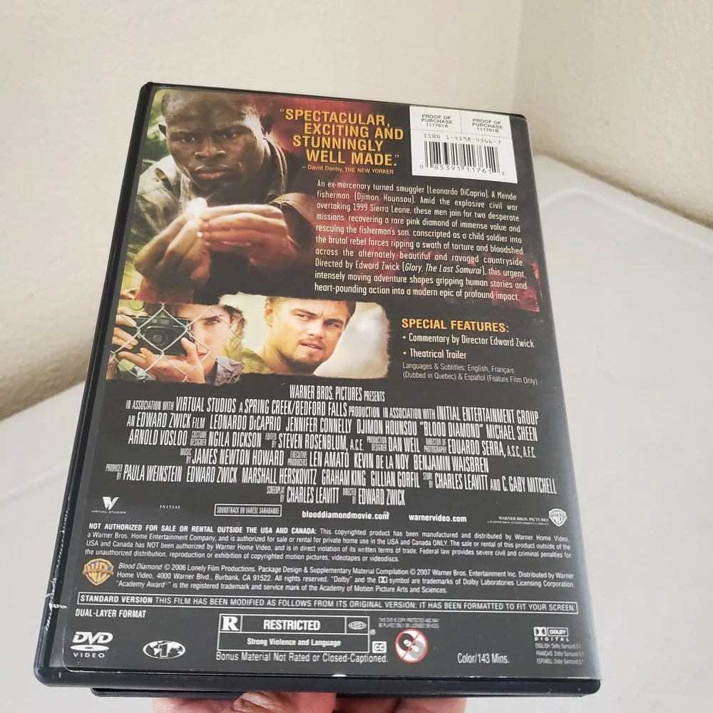 Blood Diamond DVD 2006 Full Screen Leonardo DiCaprio Jennifer Connelly Warner Br - Picture 4 of 8